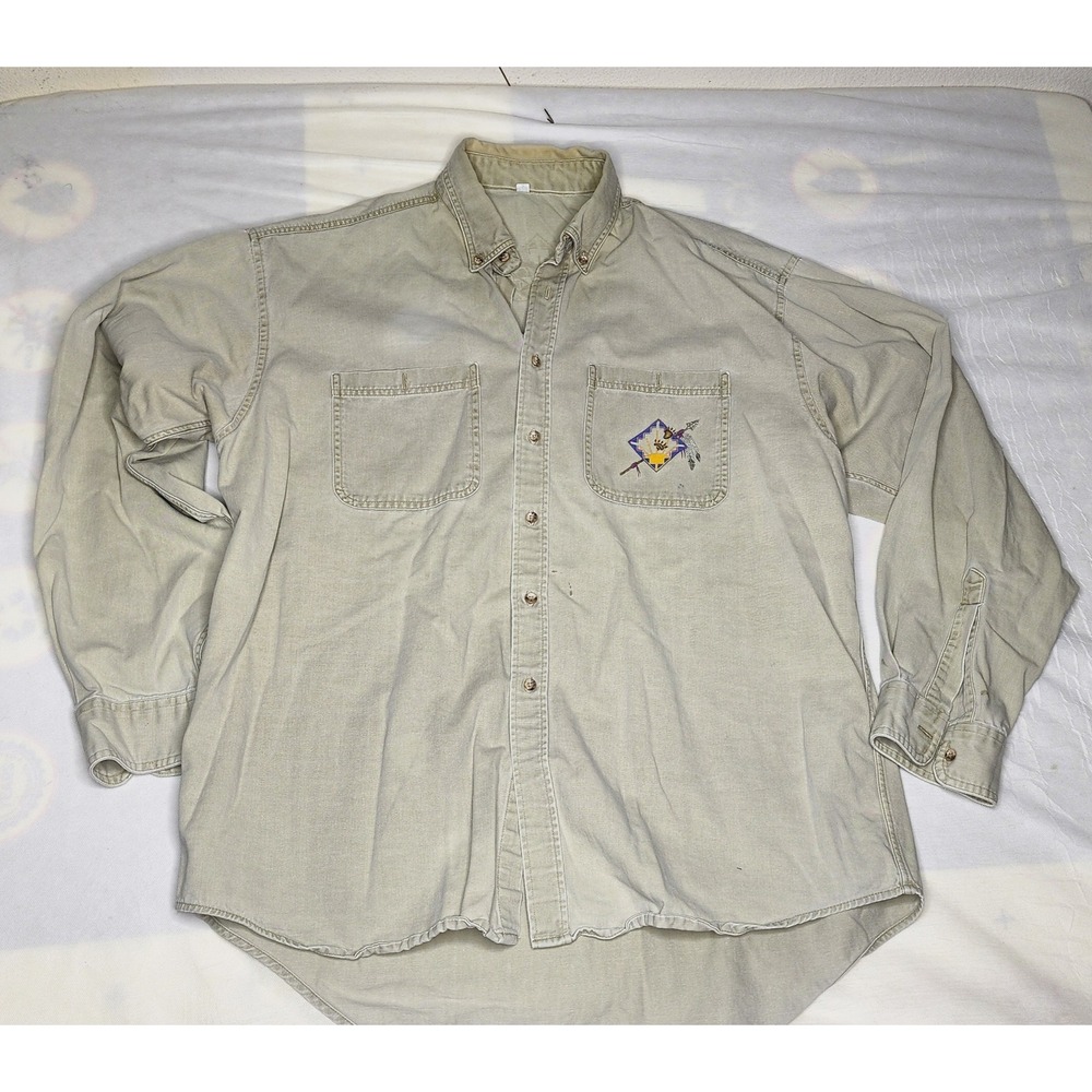 Vintage XL Native American Western Shirt Long‎ Sleeve Button Up Cowboy Outdoors